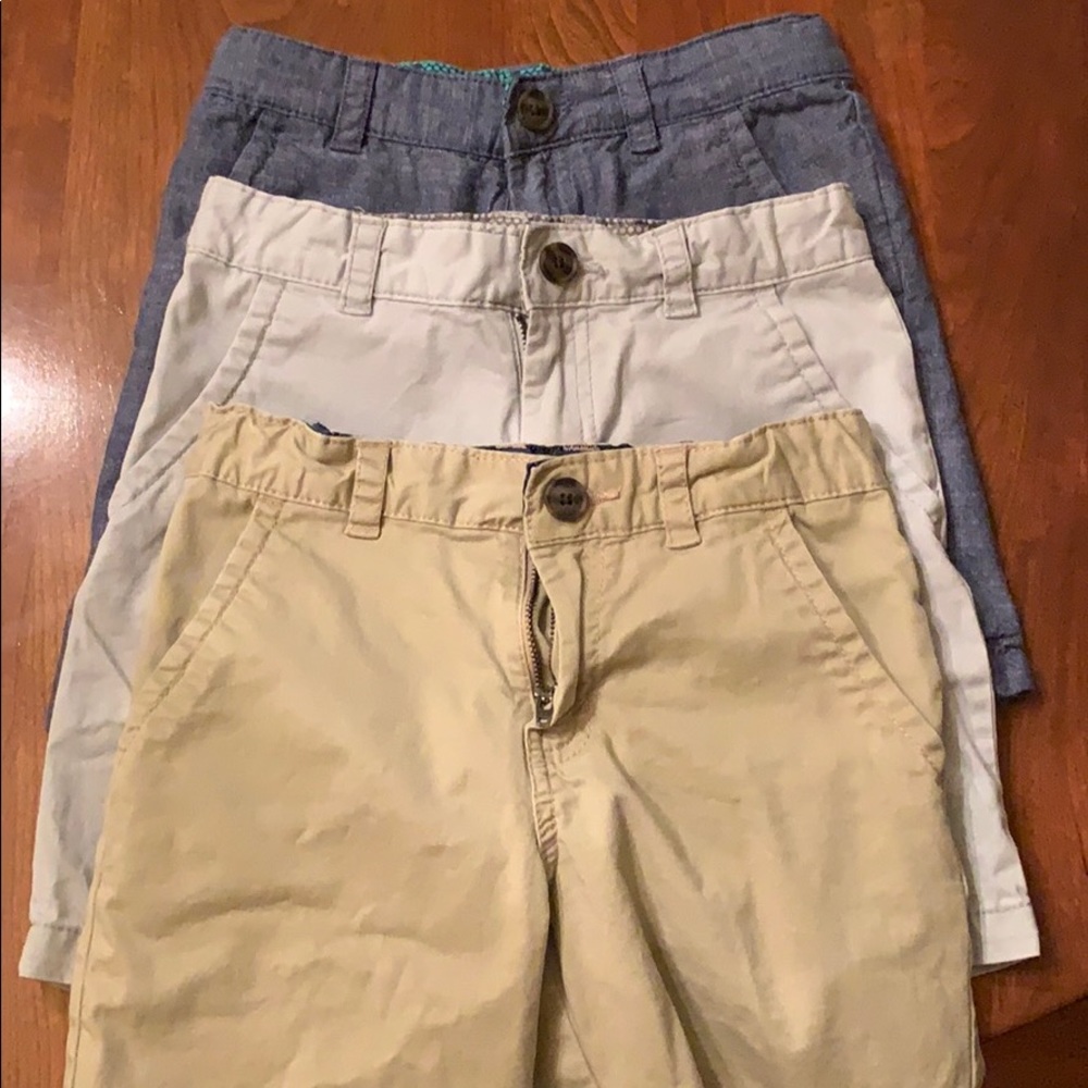 3pr Cat & Jack stretch flat front chino shorts